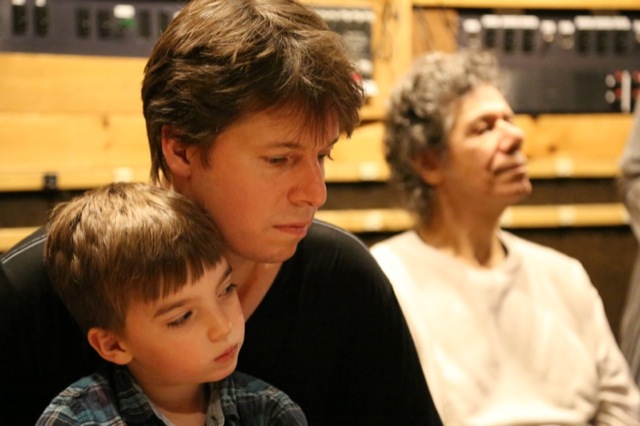 Chick and Joshua Bell in the studio